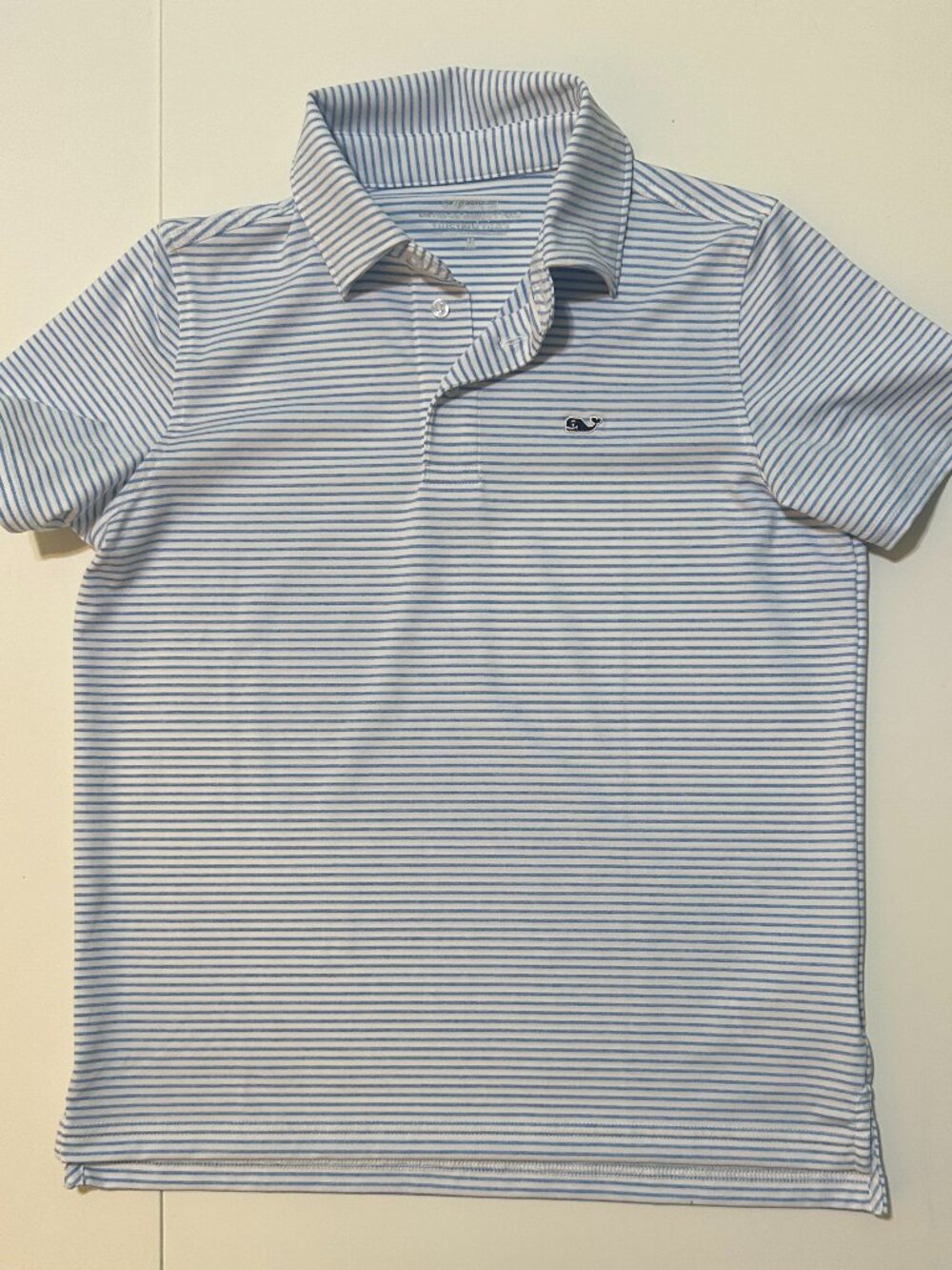 Vineyard Vines Boys On-The-Go Sankaty Polo Blue Stripe Youth M (12-14)